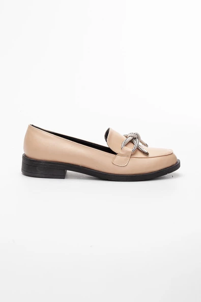 Dilimler Ayakkabı Taşlı Cilt Nude Kadın Günlük Ayakkabı - Resim 3