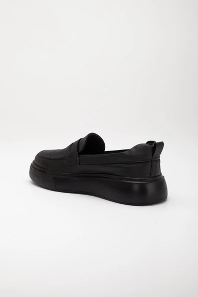 Kolej Model Kalın Taban Cilt Siyah Kadın Günlük Ayakkabı - Resim 4