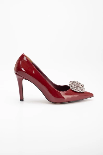 Rugan İnce Topuk Bordo Ten Kadın Stiletto - 3