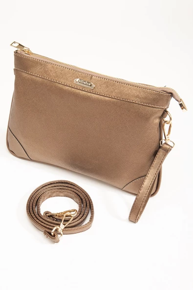 Prada Malzeme Uzun Kısa Askılı Bakır Kadın Portföy Çanta - Resim 4