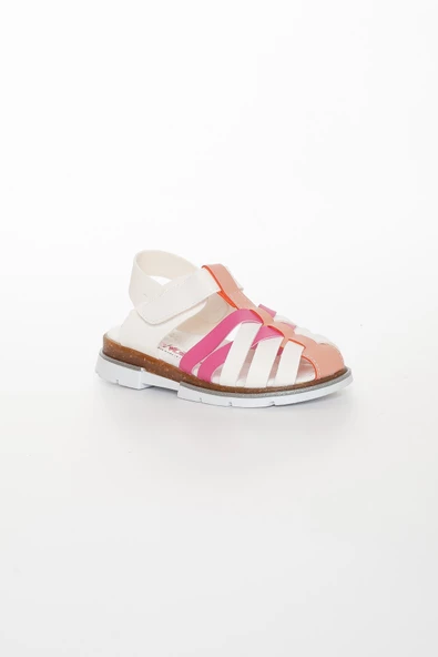 Şirin Genç Ortopedik Kafes Fuşya Beyaz Kız Çocuk Sandalet - 3