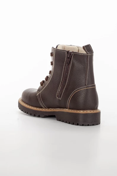ŞirinGenç Ortopedik Fermuarlı Cilt Kahverengi Erkek Çocuk Bot - Resim 4