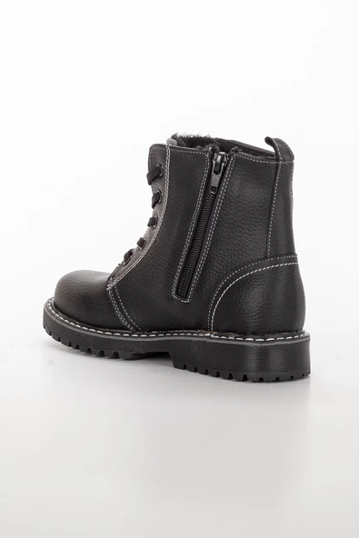 ŞirinGenç Ortopedik Fermuarlı Cilt Siyah Erkek Çocuk Bot - Resim 4