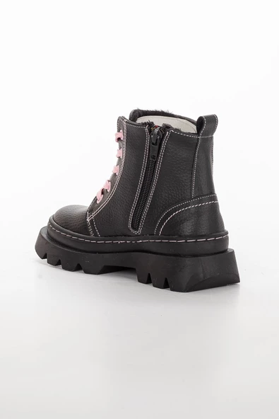 ŞirinGenç Ortopedik Bağlı Fermuarlı Deri Pudra Kız Çocuk Bot - Resim 4