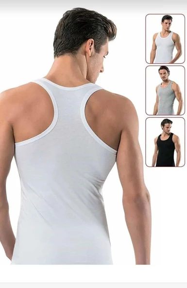 TUTKU 0118 ERKEK KARIŞIK RENKLİ ASKILI SPORCU ATLET 6 ADET ürün görseli