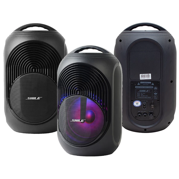 SHİLE SL-2018A EL MİKROFONLU-2 MİK GİRİŞ-2 GİTAR GİRİŞLİ-KUMANDALI USB+SD+BT IŞIKLI ŞARJLI SEYYAR ANFİ - 3