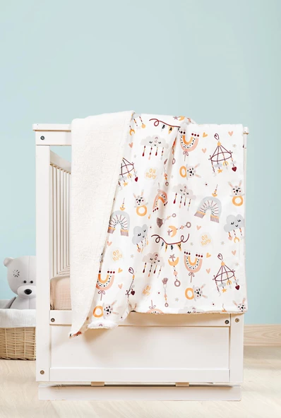 Yumuşak Bebek Battaniyesi Hayal Bahçesi Kuzu Tüyü Battaniye 80x100 cm LTD9101 - 2