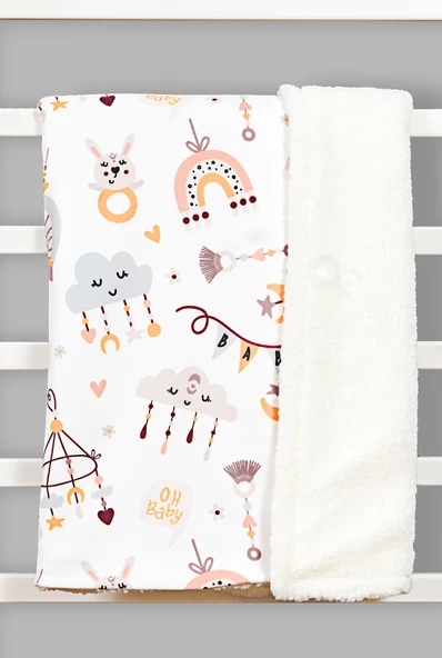 Yumuşak Bebek Battaniyesi Hayal Bahçesi Kuzu Tüyü Battaniye 80x100 cm LTD9101 - 3