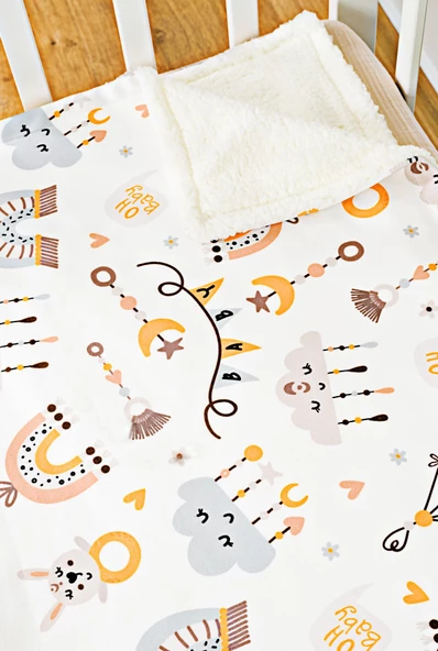 Yumuşak Bebek Battaniyesi Hayal Bahçesi Kuzu Tüyü Battaniye 80x100 cm LTD9101 - 4