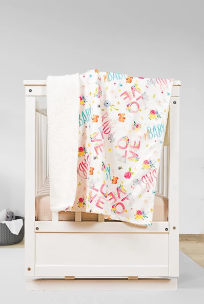 Yumuşak Bebek Battaniyesi Love Sevimli Hayvanlar Kuzu Tüyü Battaniye 80x100 cm LTD9103 - 3