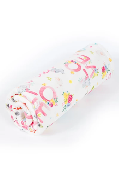 Yumuşak Bebek Battaniyesi Love Sevimli Hayvanlar Kuzu Tüyü Battaniye 80x100 cm LTD9103 - 6