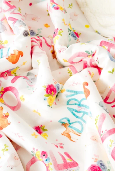 Yumuşak Bebek Battaniyesi Love Sevimli Hayvanlar Kuzu Tüyü Battaniye 80x100 cm LTD9103 - 8