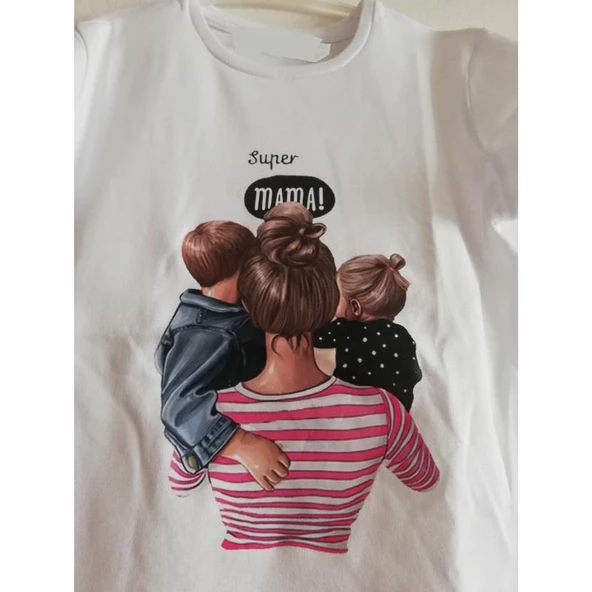 MODAVALS ANNELER GÜNÜ TASARIMI DİJİTAL BASKILI ANNE ÇOCUK TSHIRTLERİ - 3