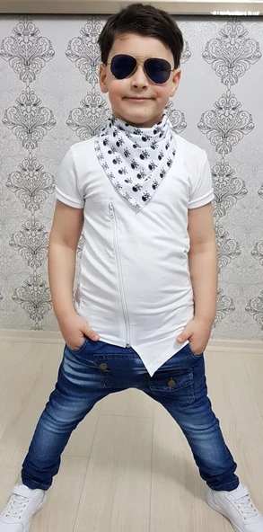 MODAVALS FERMUAR DETAYLI 3 PARÇA ERKEK ÇOCUK KOT TAKIM - 6