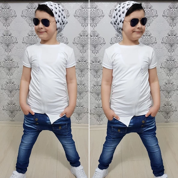 MODAVALS FERMUAR DETAYLI 3 PARÇA ERKEK ÇOCUK KOT TAKIM - 4