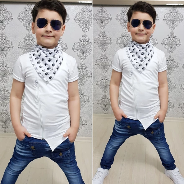 MODAVALS FERMUAR DETAYLI 3 PARÇA ERKEK ÇOCUK KOT TAKIM - 5