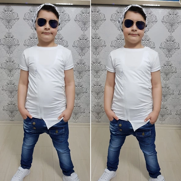 MODAVALS FERMUAR DETAYLI 3 PARÇA ERKEK ÇOCUK KOT TAKIM - 3