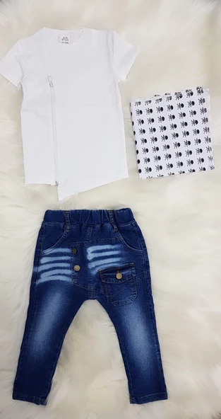 MODAVALS FERMUAR DETAYLI 3 PARÇA ERKEK ÇOCUK KOT TAKIM - 8