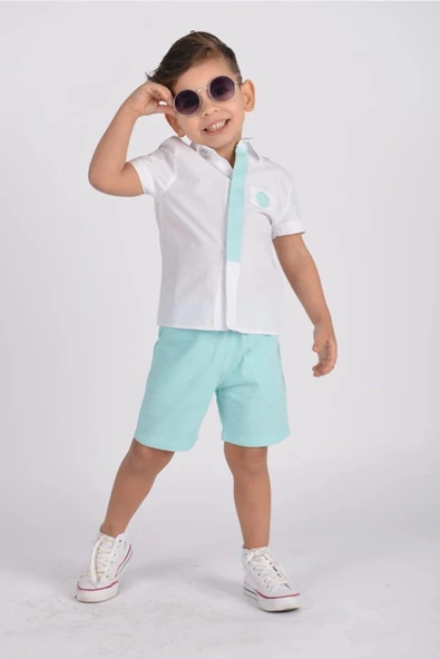 MODAVALS MİNT YEŞİLİ KARDEŞ KOMBİN ERKEK ÇOCUK ŞORTLU TAKIM - 3