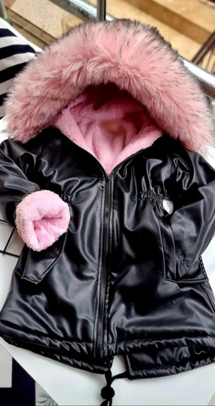 MODAVALS KIZ ÇOCUK İTHAL KÜRKLÜ WELSOFT DERİ KABAN - 7