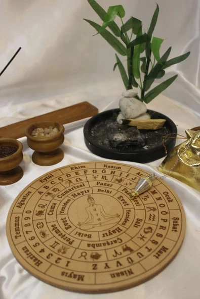 Pandül Sarkaç Tahtası Türkçe Ahşap Doğal Taş Pandül Pirinç Pandül - 8