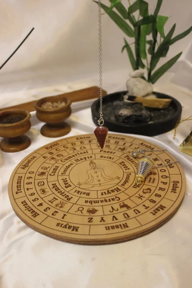 Pandül Sarkaç Tahtası Türkçe Ahşap Doğal Taş Pandül Pirinç Pandül - 4