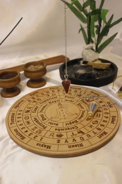 Pandül Sarkaç Tahtası Türkçe Ahşap Doğal Taş Pandül Pirinç Pandül - 2