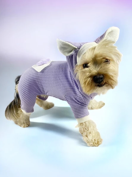 Bunny Boo Kulaklı Köpek Tulumu Kıyafeti - 8