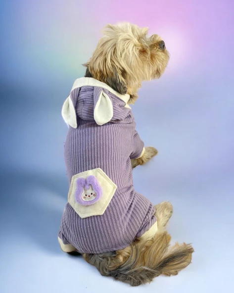 Bunny Boo Kulaklı Köpek Tulumu Kıyafeti - 2
