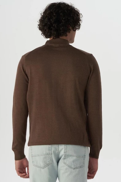 Hipatu Süvari Yarım Balıkçı Yaka Regular Kalıp Düz Triko - 2