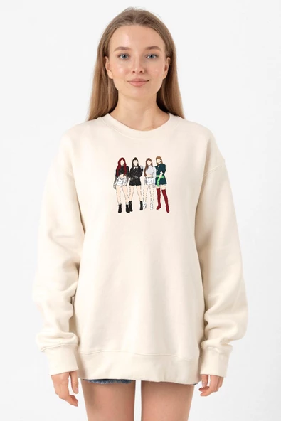 Blackpink Minimalist Ekru Kadın 2ip Sweatshirt