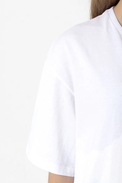 Dark Tannhaus Logo Beyaz Kadın Oversize Tshirt - 5