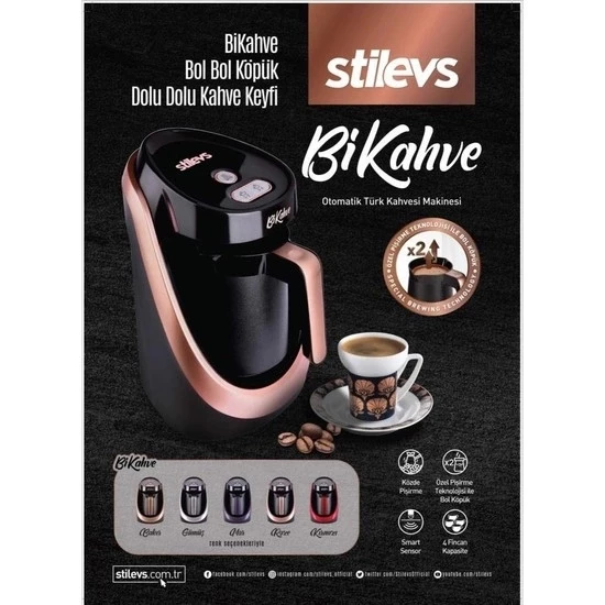 Stilevs Bikahve Otomatik Türk Kahvesi Makinesi Kırmızı - Resim 2