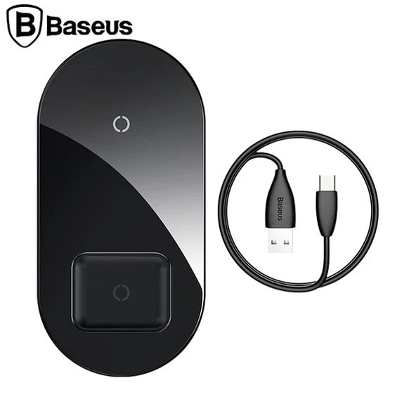 Baseus Simple 2in1 Kablosuz Wireless Şarj 18W iPhones+iPods