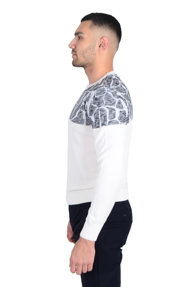 Cengiz İnler Bisiklet Yaka Desenli Yünlü Erkek Triko Kazak - 3