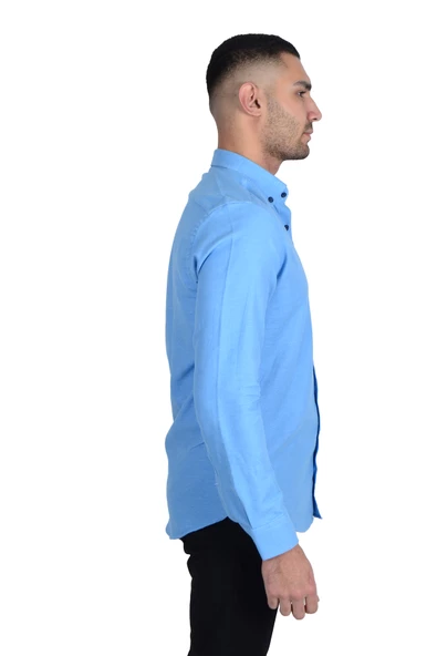 Cengiz İnler Flanel Kumaş Slimfit Erkek Gömlek - Resim 7