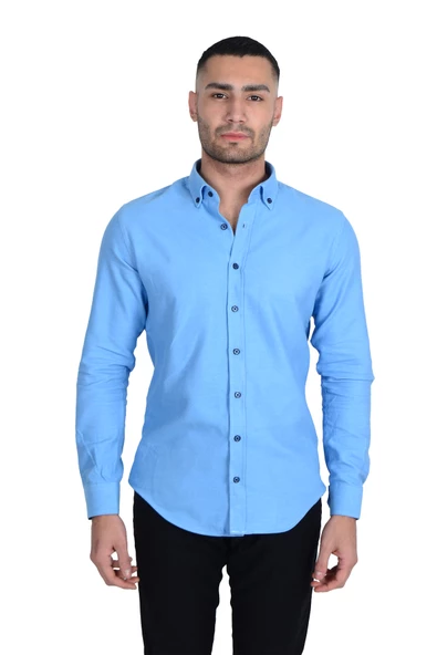 Cengiz İnler Flanel Kumaş Slimfit Erkek Gömlek - Resim 3