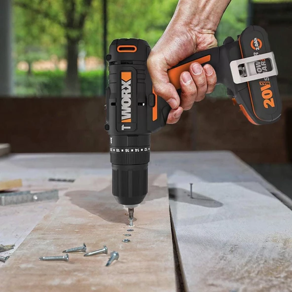 WORX WX370.9 20Volt Profesyonel Şarjlı Darbeli Matkap (Akü Dahil Değildir) - 10
