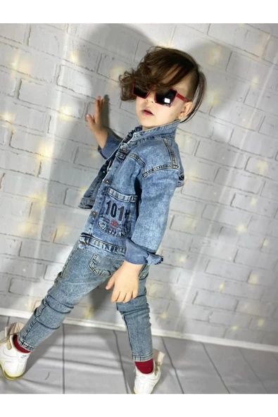 MODAVALS MICKEY BASKILI UZUN KOLLU ERKEK ÇOCUK KOT KOMBİN - 5