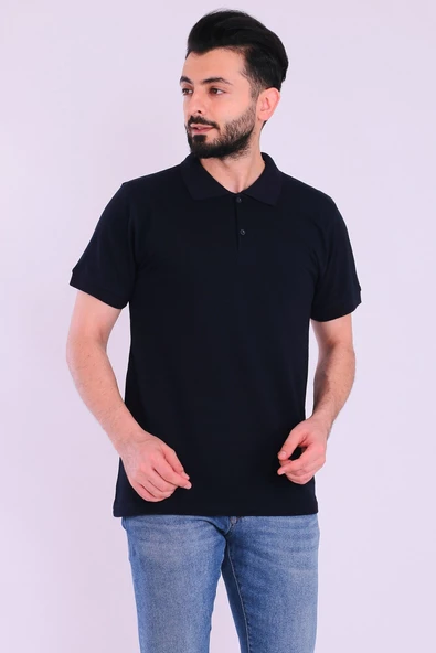 Siyah Basic Polo Yaka Erkek Tshirt - 2