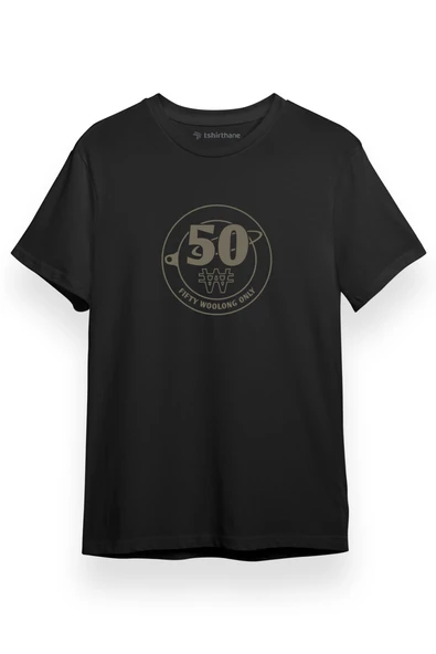 Cowboy Bebop Woolong Coin Siyah Kısa kol Erkek Tshirt