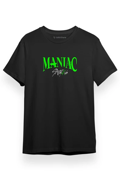 Stray Kids Maniac 2nd World Siyah Kısa kol Erkek Tshirt ürün görseli