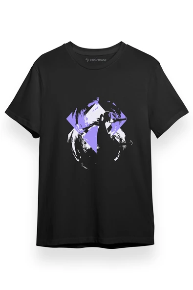 Samurai Champloo Jin Minimal Siyah Kısa kol Erkek Tshirt ürün görseli