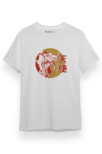 Neon Genesis Evangelion Retro Vintage Beyaz Kısa kol Erkek Tshirt ürün görseli