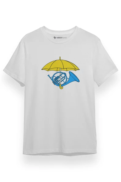 How I Met Your Mother Umbrella Trumpet Beyaz Kısa kol Erkek Tshirt ürün görseli 1
