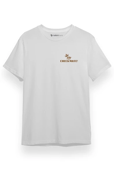 ITZY Checkmate Beyaz Kısa kol Erkek Tshirt ürün görseli