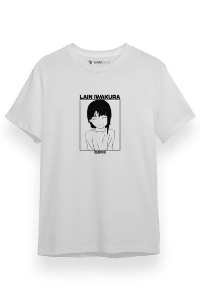 Serial Experiments Anime Lain Poster Beyaz Kısa kol Erkek Tshirt ürün görseli