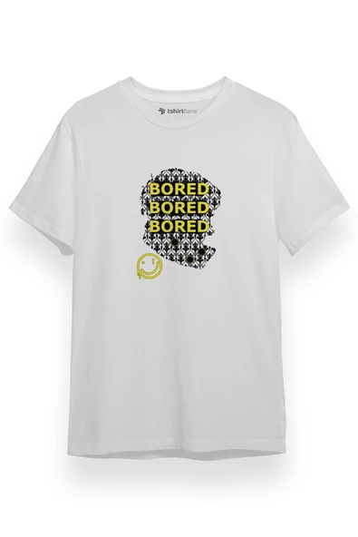 Sherlock Bored Beyaz Kısa kol Erkek Tshirt