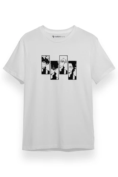 My Hero Academi Anime Class 1A Boys Beyaz Kısa kol Erkek Tshirt