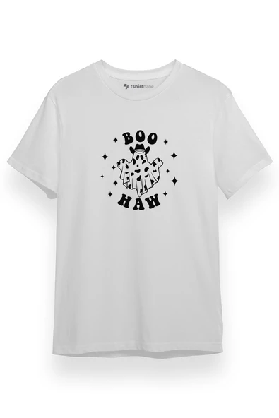 Boo Haw Beyaz Kısa kol Erkek Tshirt